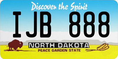 ND license plate IJB888