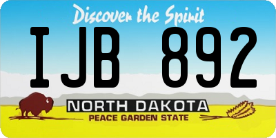 ND license plate IJB892
