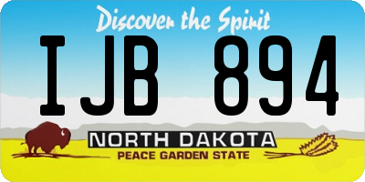 ND license plate IJB894