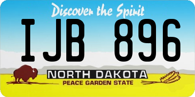 ND license plate IJB896