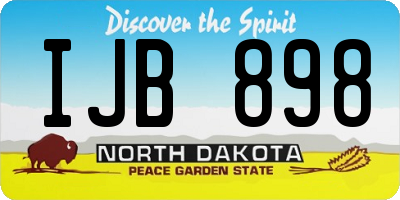 ND license plate IJB898