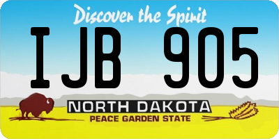 ND license plate IJB905