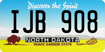 ND license plate IJB908