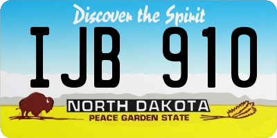 ND license plate IJB910