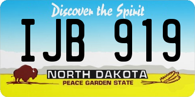 ND license plate IJB919