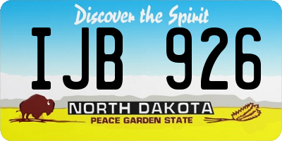 ND license plate IJB926