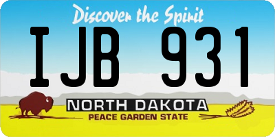 ND license plate IJB931