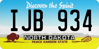 ND license plate IJB934