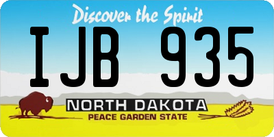 ND license plate IJB935