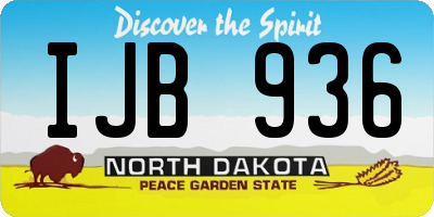 ND license plate IJB936