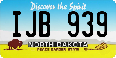 ND license plate IJB939