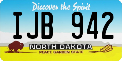 ND license plate IJB942