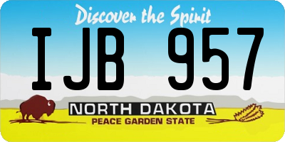 ND license plate IJB957
