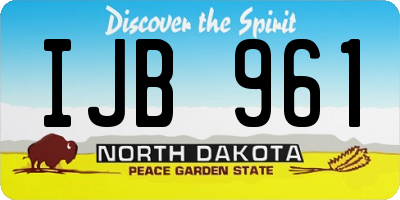 ND license plate IJB961