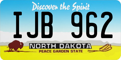ND license plate IJB962