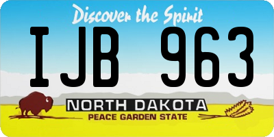 ND license plate IJB963