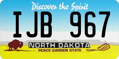 ND license plate IJB967
