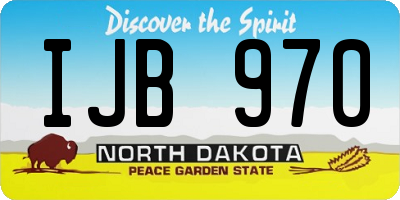ND license plate IJB970