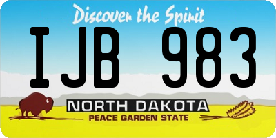 ND license plate IJB983