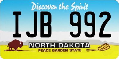 ND license plate IJB992