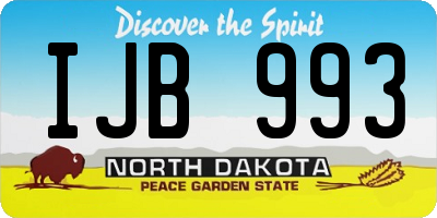 ND license plate IJB993