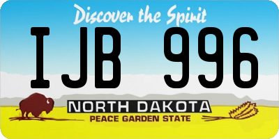 ND license plate IJB996