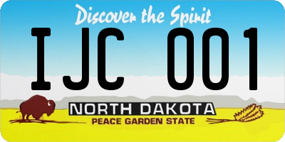 ND license plate IJC001