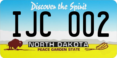 ND license plate IJC002