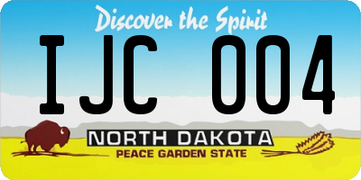 ND license plate IJC004
