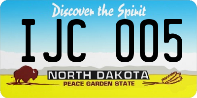 ND license plate IJC005