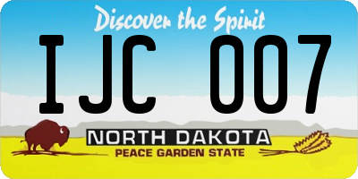 ND license plate IJC007