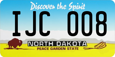 ND license plate IJC008