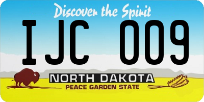 ND license plate IJC009