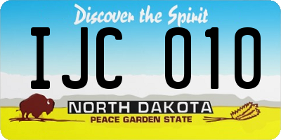 ND license plate IJC010
