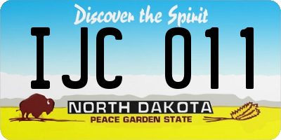 ND license plate IJC011