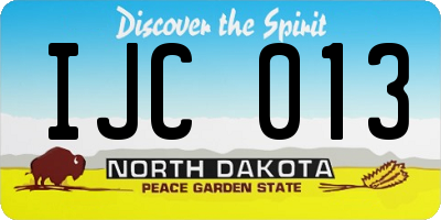 ND license plate IJC013