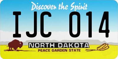 ND license plate IJC014
