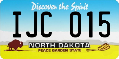 ND license plate IJC015