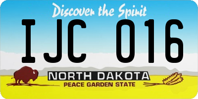 ND license plate IJC016