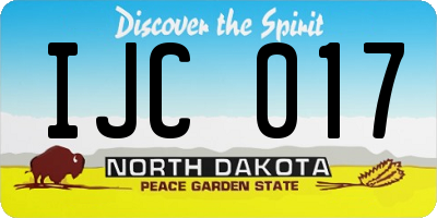 ND license plate IJC017