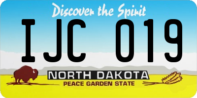 ND license plate IJC019