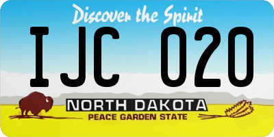 ND license plate IJC020
