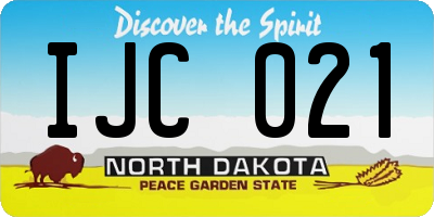 ND license plate IJC021