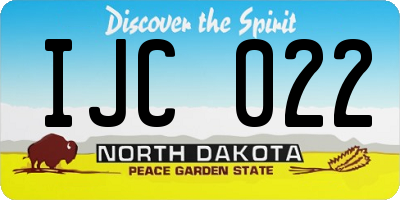 ND license plate IJC022