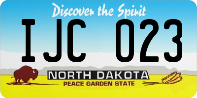 ND license plate IJC023