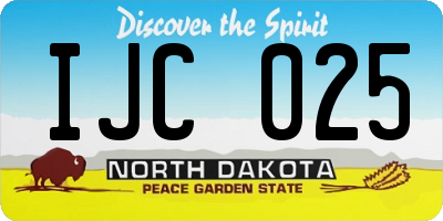 ND license plate IJC025