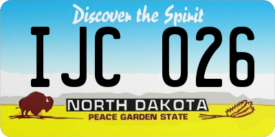 ND license plate IJC026