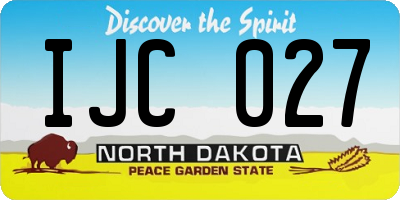 ND license plate IJC027