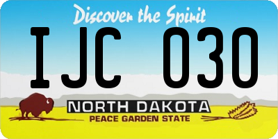 ND license plate IJC030