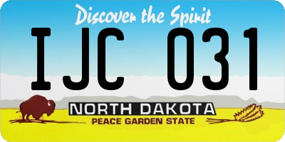 ND license plate IJC031